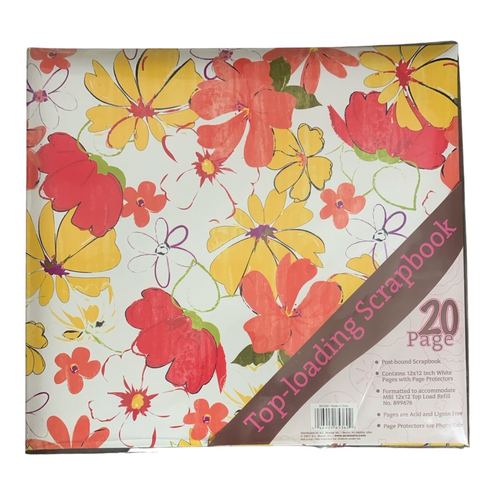 A C Moore Scrapbook Multicolor Floral 20 Pages 12 X 12 Inch White Pages 865360